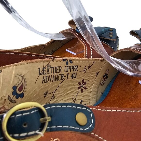 Spring Step L'artiste Womens Leather Floral Detailed Wedges, Sling Back, 40/US 9 - Picture 4 of 11